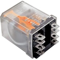 Schneider Electric/Legacy Relays Relay;E-Mech;Gen-Purp;DPDT;Cur-Rtg 25A;Ctrl-V 24AC;Vol-Rtg 300AC;Socket Mnt