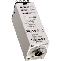 Schneider Electric/Legacy Relays Relay;E-Mech;Timing;On Delay;DPDT;Cur-Rtg 5A;Ctrl-V 24AC;Socket Mnt;Plug-In