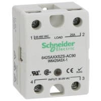 Schneider Electric/Legacy Relays Relay;SSR;Zero-Switching;SPST-NO;Cur-Rtg 25A;Ctrl-V 90-280AC;Vol-Rtg 48-480AC