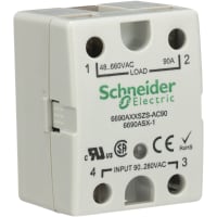 Schneider Electric/Legacy Relays Relay;SSR;Zero-Switching;SPST-NO;Cur-Rtg 90A;Ctrl-V 90-280AC;Vol-Rtg 48-660AC