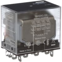 Schneider Electric/Legacy Relays Relay; Power; Ice Cube; 4PDT; 15A; 12VDC; Solder/Plug-In; Plain Cover