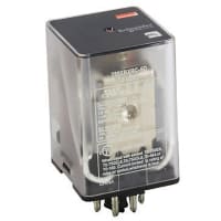 Schneider Electric/Legacy Relays Relay, E-Mech, DPDT, Ctrl-V 120AC, 10A, 250VAC, Socket Mnt, Octal, 8 Pin, LED, 750 Series