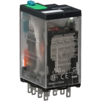 Schneider Electric/Legacy Relays Relay 4PDT, Ctl-V 110DC, 3A, 300 V, Socket Mount, Blade Term, 792 Control Series