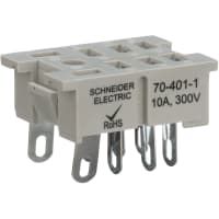 Schneider Electric/Legacy Relays Relay Socket, 8 Pin, 2 Pole, 10 A, 300 V, 1500 VRMS, Chassis Mount, Light Gray