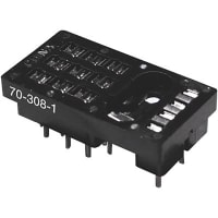 Schneider Electric/Legacy Relays Relay Socket, 20 Pin, 6 Pole, 10A (Nom.), 300V (Nom.), 1000 VRMS, PCB Mount, Black