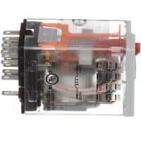 Schneider Electric/Legacy Relays Relay, 3 A, 120 VAC @ 50/60 Hz, 25 C, 4PDT, 4430 Ohms @ 25 C, Solder/Plug-In