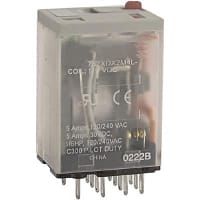 Schneider Electric/Legacy Relays Relay, 10 A, 120 VAC/240 VAC/28 VDC/220 VDC, 110 VDC, 4PDT, Solder/Plug-In