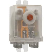 Schneider Electric/Legacy Relays Relay, 25 A, 85 VAC, 120 VAC, DPDT, 25 A, 1700 Ohms (Nom.), Flange, 3.5 VA