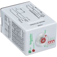 Schneider Electric/Legacy Relays Time Delay Relays, 12 A, 30 VDC, SPDT, Time Range 0.1s-10 hrs, Octal Base