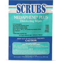 SCRUBS Plus Disinfecting Wipes, Single Pack Wipe, Citrus Scent, MEDAPHENE Series