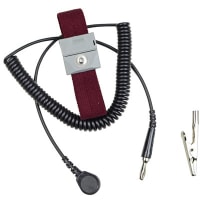 SCS Wrist Strap, Fabric Wrist, 10 ft, 9 in.(Max.), Burgandy, Adjustable, 2200 Series