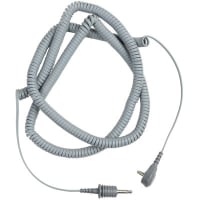 SCS Dual Conductor Coil Cord, 20 Ft., One Megohm, Straight, 3.4mm Plug, Gray