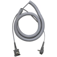 SCS Grounding Cord, Coiled, Dual Conductor, Right Angle Mono Plug, 10 Ft. Gray