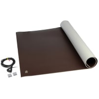 SCS ESD Mat Kit, 3-Layer Vinyl, .140" x 24" x 48", Brown, Wrist Straps, 8200 Series