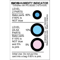 SCS Humidity Indicator Card, 2 x 3 In., 125 Per Can