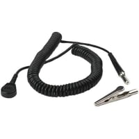 SCS Wrist Strap Ground Cord, Coiled, 5 ft., W/Alligator Clip, Sgl cond, 1 megohm