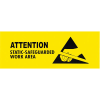 SCS Warning Sign, ESD, Black on Yellow, 4 x 10 in.