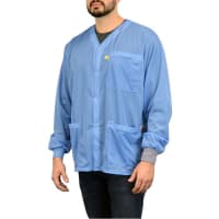 SCS SMOCK, DUAL-WIRE, JACKET, BLUE, XS, KNITTED CUFFS, 3 POCKETS, NO COLLAR