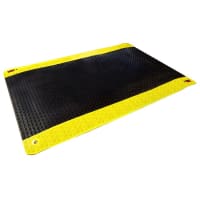 SCS Anti-Fatigue Rubber Mat, Black/Yellow, .60" x 2' x 3'