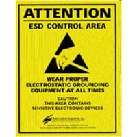 SCS Poster, Warning, Black on Yellow, English, 17 x 22 In., 5 per Box