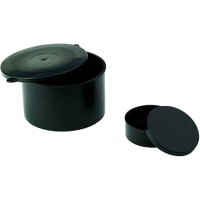 SCS Conductive Container, Round, Black, Molded Plastic, 60.3 x 22.2 mm