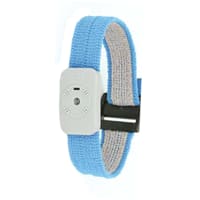 SCS Wrist Strap, Dual Conductor, Adjustable, Fabric, Elastic Nylon, Turquoise