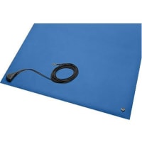 SCS Mat, Table, Dissipative, Rubber, Blue, 3 x 4 ft, 0.065 In.