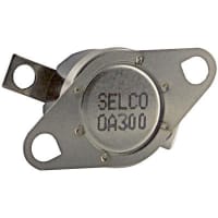 Selco Thermostat, 1/2 in Disc, Auto-Reset, Open on Rise, Open at 300 F, Close at 220 F