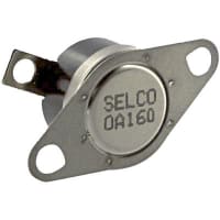 Selco Thermostat, 1/2 in Disc, Auto-Reset, Open on Rise, Open at 160 F, Close at 130 F