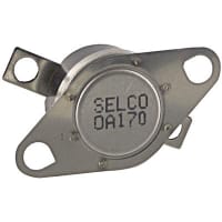 Selco Thermostat, 1/2 in Disc, Auto-Reset, Open on Rise, Open at 170 F, Close at 140 F