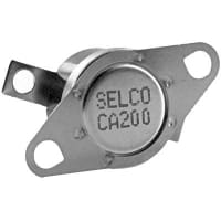 Selco Thermostat, 1/2 in Disc, Auto-Reset, Close on Rise, Close at 200 F, Open at 170F