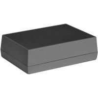 Serpac Enclosure, Box-Lid, Desktop, ABS, UL94HB, Black, 6.88x4.88x2 In, IP40, S Series