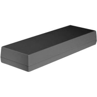 Serpac Enclosure, Box-Lid, Desktop, ABS, UL94HB, Black, 14.21x4.88x2 In, IP40, S Series