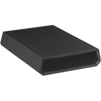 Serpac Enclosure, Clamshell, Desktop, ABS, UL94HB, Black, 7.12x5x1.31 In, A Series