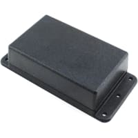 Serpac Enclosure, Flanged Lid, Panel Mnt, ABS, UL94HB, Black, 4.61x2.32x1.1 In, IP40, WM Series