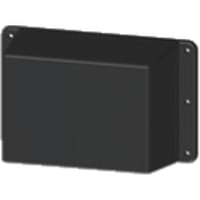 Serpac Enclosure, Flanged Lid, Panel Mnt, ABS, UL94HB, Black, 5.37x3.3x2.1 In, IP40, WM Series