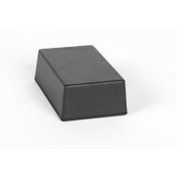 Serpac Enclosure, Box-Lid, Desktop, ABS, UL94HB, Black, 4.1x2.6x1.4 In, IP40, S Series