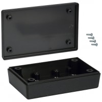 Serpac Enclosure, Box-Lid, Desktop, Plastic, Black, 3.6x2.25x1In, IP40, S Series