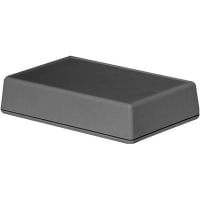 Serpac Enclosure, Box-Lid, Desktop, ABS, UL94HB, Black, 4.1x2.6x0.9 In, IP40, S Series