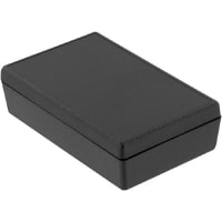 Serpac Enclosure, Box-Lid, Desktop, ABS, UL94HB, Black, 3.6x2.25x1 In, IP40, S Series