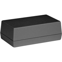 Serpac Enclosure, Box-Lid, Desktop, ABS, UL94HB, Black, 5.62x3.25x2 In, IP40, S Series