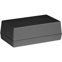 Serpac Enclosure, Box-Lid, Desktop, ABS, UL94HB, Black, 5.62x3.25x2 In, IP40, S Series