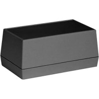 Serpac Enclosure, Box-Lid, Desktop, ABS, UL94HB, Black, 5.62x3.25x2.5 In, IP40, S Series