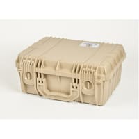 Serpac Protective Equip. Case, 17.3"x14.2"x7.5", W/o Foam, Adjust. Dividers, Tan