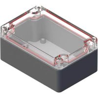 Serpac Enclosure; Box-Lid; Polycarb; UL94V-2; Clear/Gray; 4.72x1.97x1.38 In; NEMA4