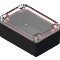 Serpac Enclosure; Box-Lid; Polycarb, UL94V-2; Clear/Black; 4.72x1.97x1.38 In; NEMA4