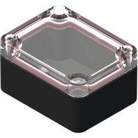 Serpac Enclosure; Box-Lid; Polycarb, UL94V-2; Clear/Black; 2.55x1.97x1.38 In; NEMA4