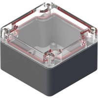 Serpac Enclosure; Box-Lid; Polycarb; UL94V-2; Clear/Gray; 3.22x3.15x2.17 In; NEMA4