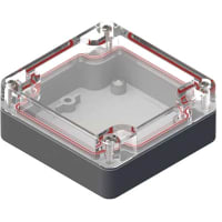 Serpac Watertight Polycarbonate Instrument Enclosure- Clear/Gray, 3.22x3.15x1.38"