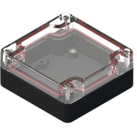 Serpac Watertight Polycarbonate Instrument Enclosure- Clear/Black, 3.22x3.15x1.38"